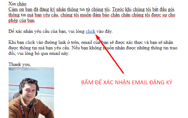 Xác nhận email đăng ký Đặng Phước Lộc